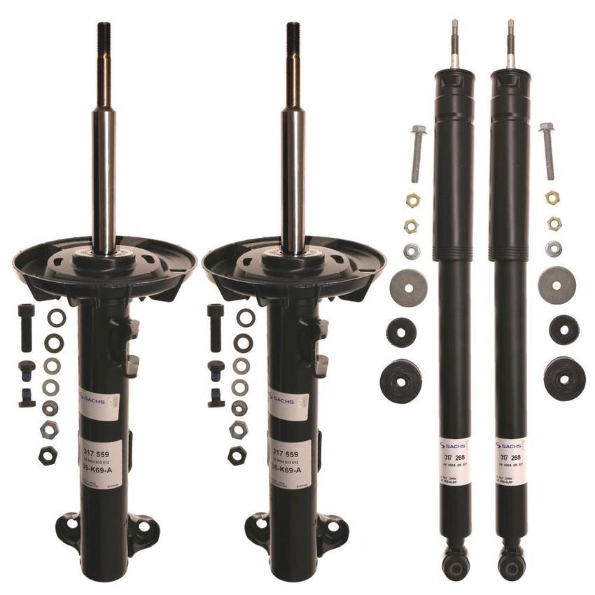 Mercedes Suspension Strut and Shock Absorber Assembly Kit - Front and Rear - Sachs 4015462KIT